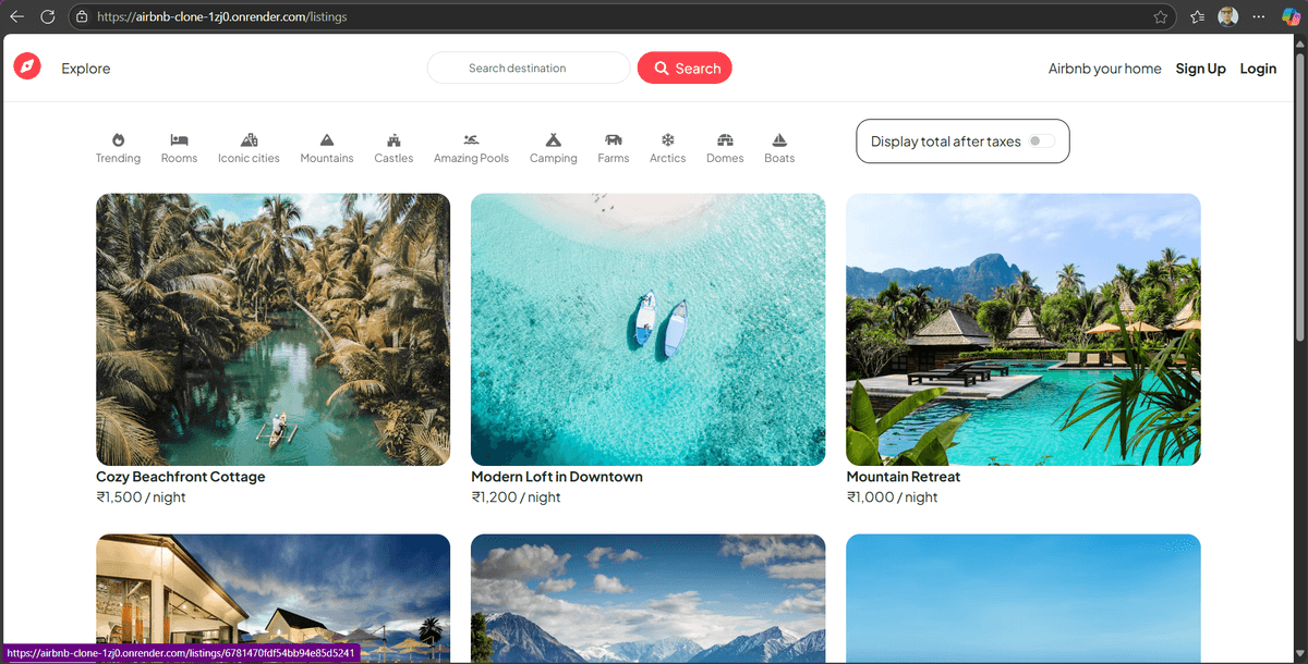Wanderlust (Airbnb Clone)